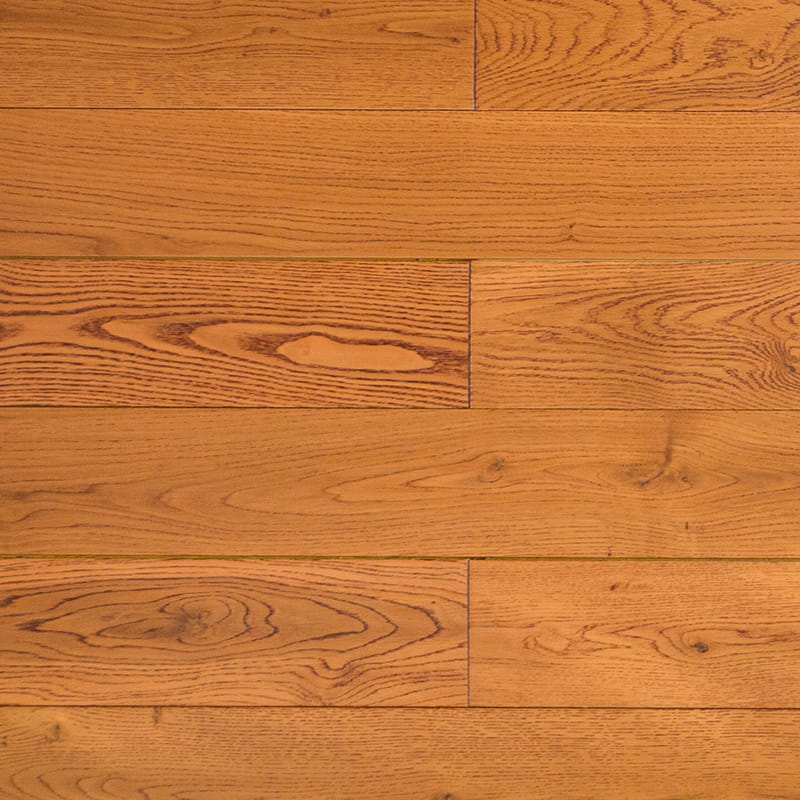Lantai Kayu Pepejal Oak Merah Coklat