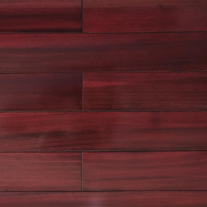 Padauk Lantai Kayu Solid Matte Merah Coklat Merah Dalam