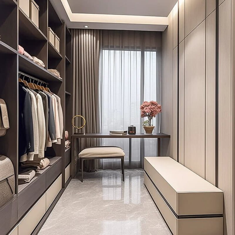 Sistem Walk-In Closet Berkonsep Terbuka Romano Panoramic