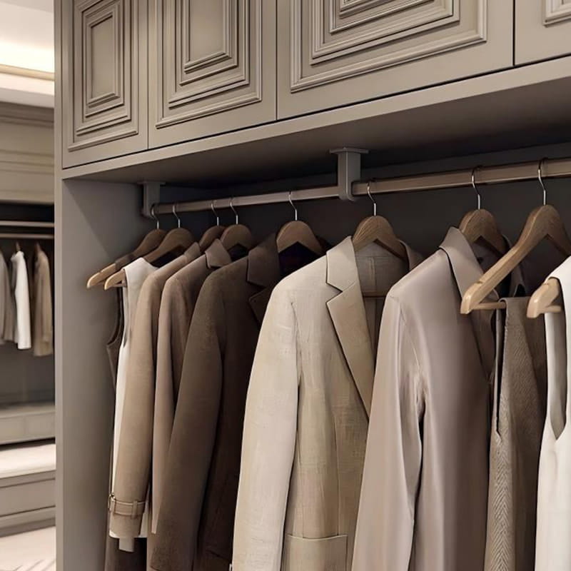 Walk-in Closet Panoramik Eksekutif Manhattan dengan Pulau
